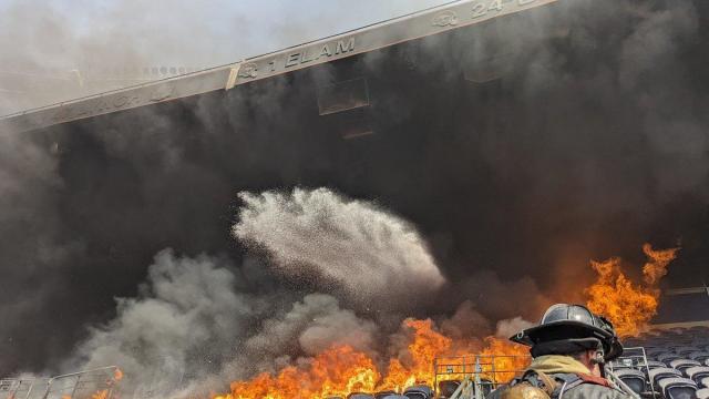 Broncos' Mile High Stadium Caught Fire