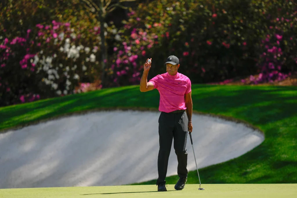 Tiger Woods walking up the 18th green at the Masters on Sunday is simply amazing