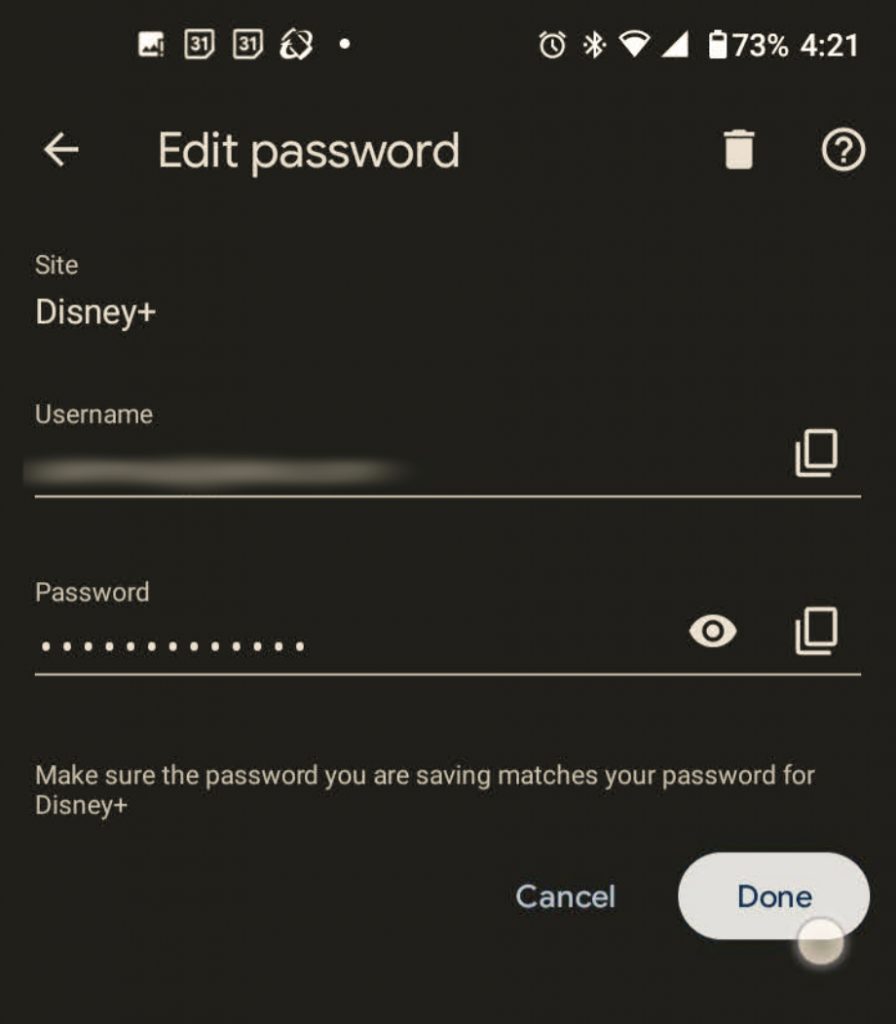 built-in password manager