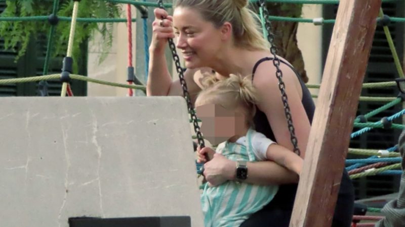 Amber Heard Plays with 1-Year-Old Daughter